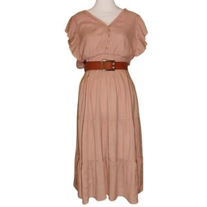 Elegant Pink Ruffle Dress